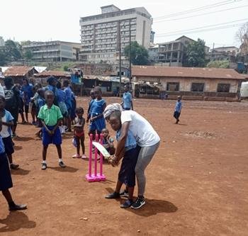 Kroo Bay Children Receive Cricket Training