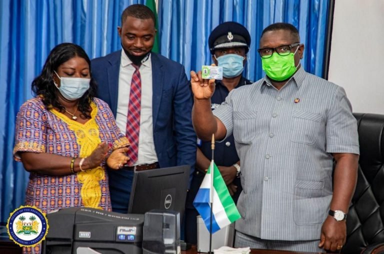 SLRSA Presents Biometric Driver’s License to President Bio