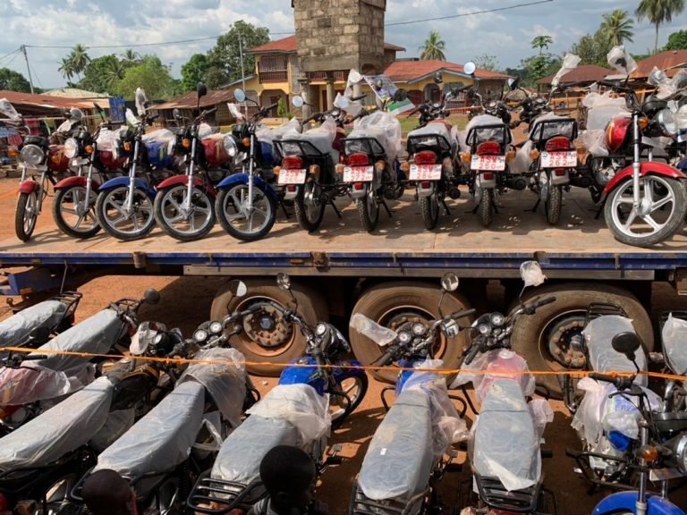 Rokel Commercial Bank Donates to Sumbuya Youths 40 Motorbikes