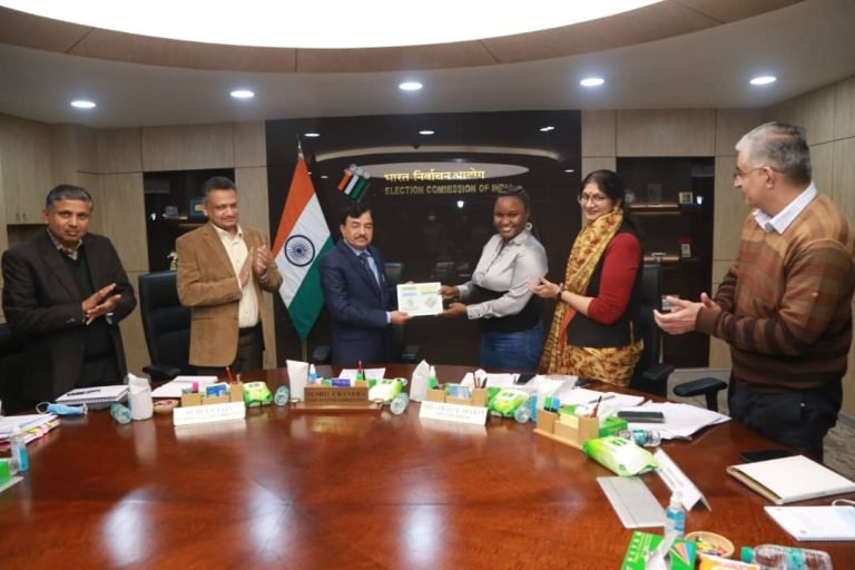 Election Commission India (ECI) Chairman officially welcomes ECSL Delegation