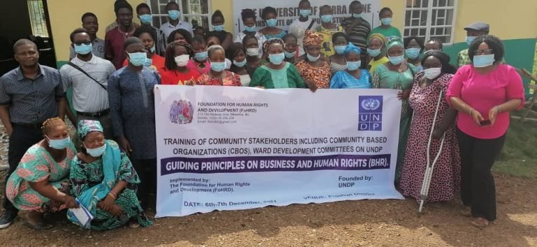 “Pujehun CBO’s   Should Hold Multinational   Companies   Accountable”  -FoHRD National Coordinator