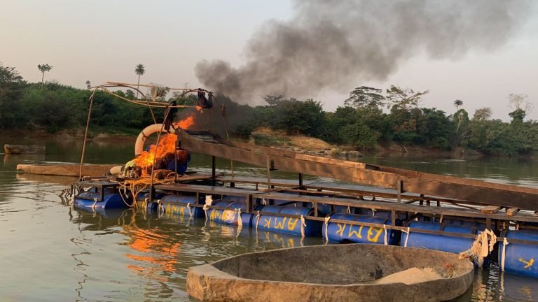 EPA SL DESTROYS TWO DREDGE MACHINES ALONG SEWA RIVER