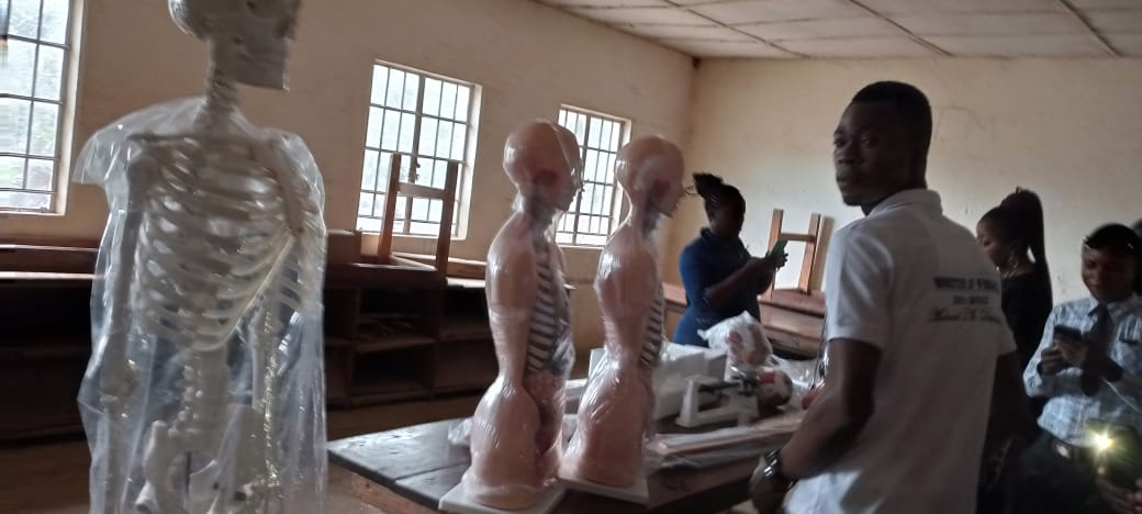 Some donated items Laboratory equipment, computers and a solar powered borehole 