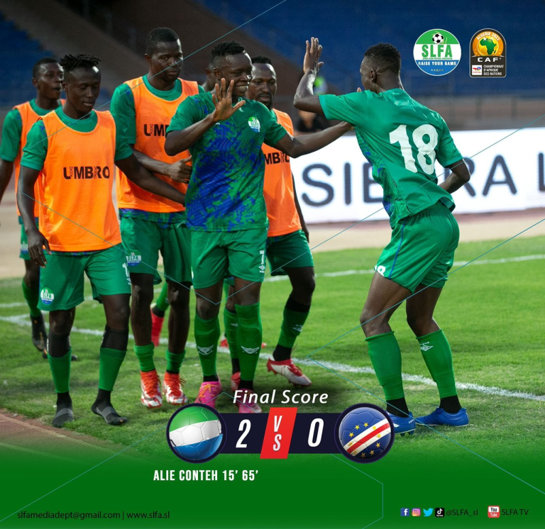 Leone Stars Alie Conteh Scores Brace against Cape Verde in CHAN Qualifiers