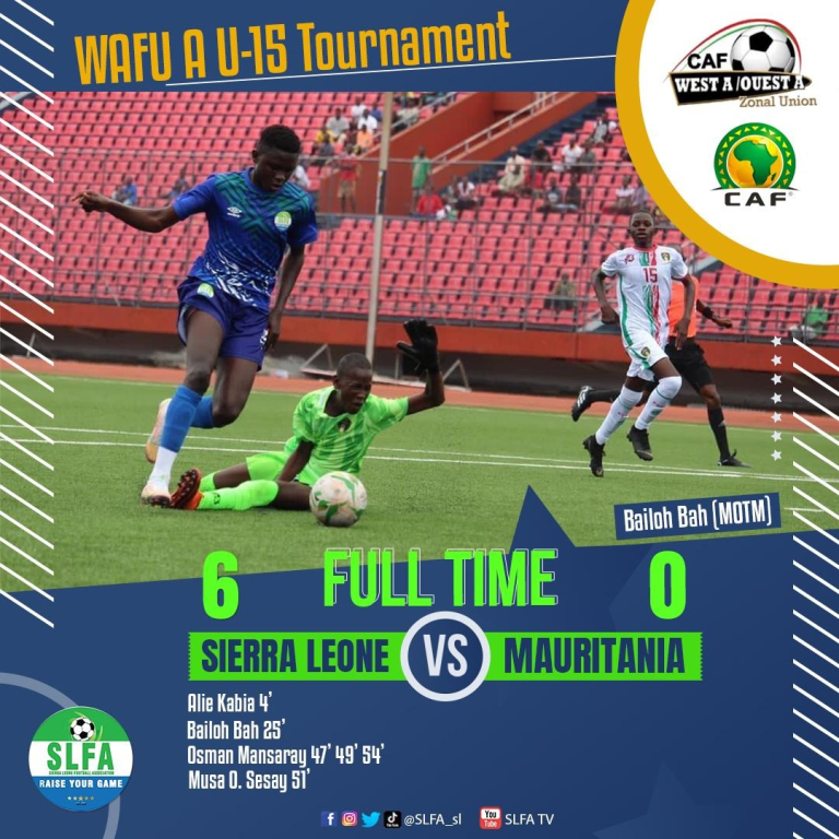 Sierra Leone Under-15 Trashes Mauritania in WAFU Opener