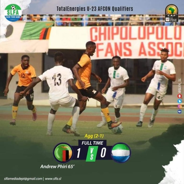 Zambia U-23 Knock -Out Sierra Leone U-23 AFCON Qualifiers