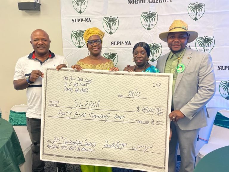 Support towards Bio’s Re-election…SLPPNA Dvc Chapter Donates $ 47,500 To Regional Chairman