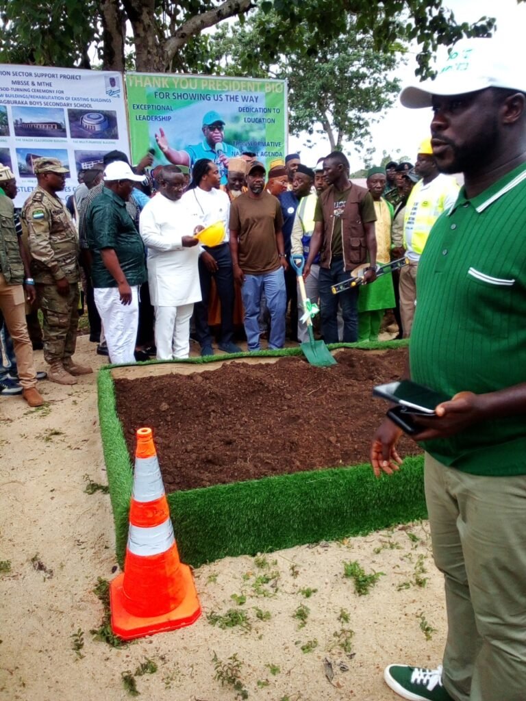 President Bio Turns Sod For Refurbishment Magburaka Boys School