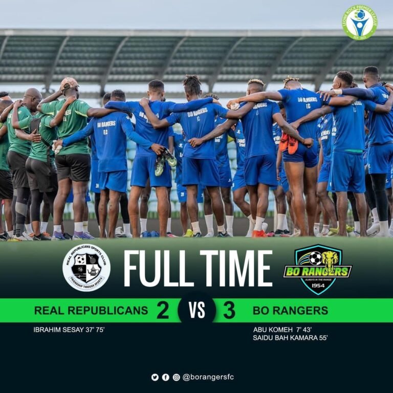 Bo Rangers FC Defeats Real Republicans’ FC To Lead LRPL Table