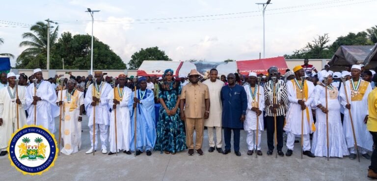 Pres. Bio Coronates 12 New Paramount Chiefs, Stresses Importance of Local Governance