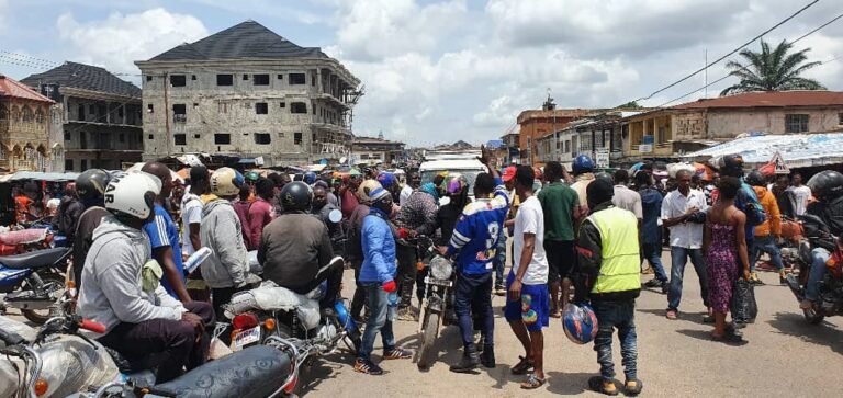 MOTORBIKE RIDERS PROTEST FUEL SCARCITY IN KONO DISTRICT