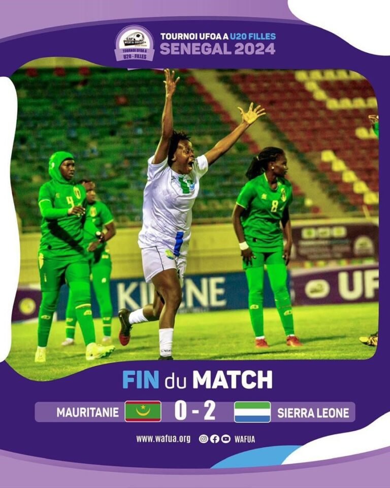 SIERRA LEONE U-20 WOMEN’S TEAM TRIUMPH OVER MAURITANIA IN WAFU TOURNAMENT