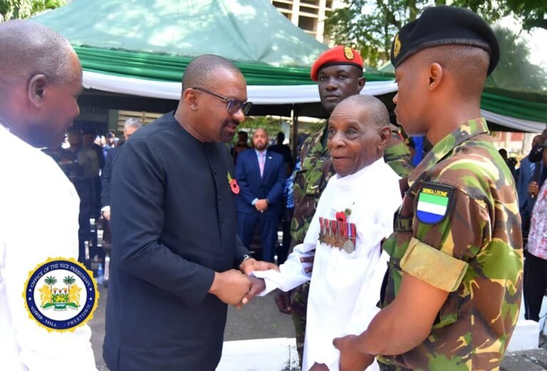 At Remembrance Service…  Vice President Jalloh Commemorates War Heroes