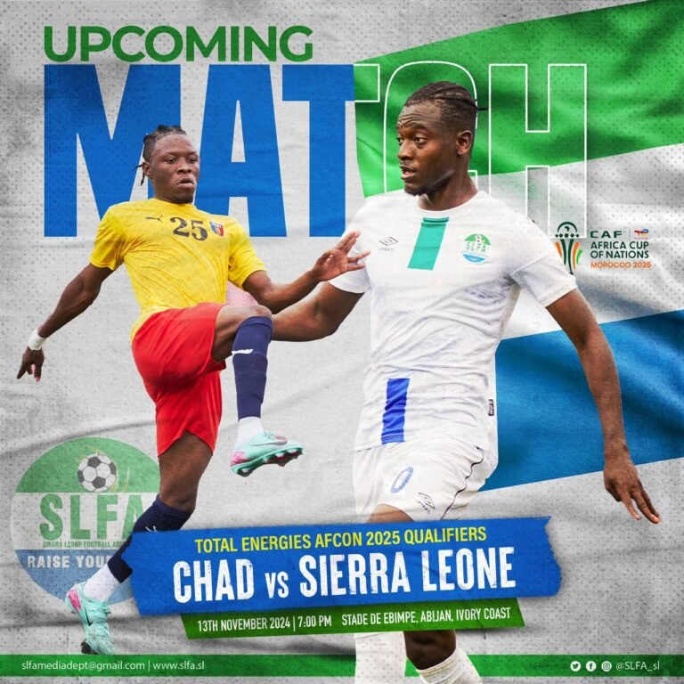 Chad Sets to Host Leone Stars in AFCON Qualifiers