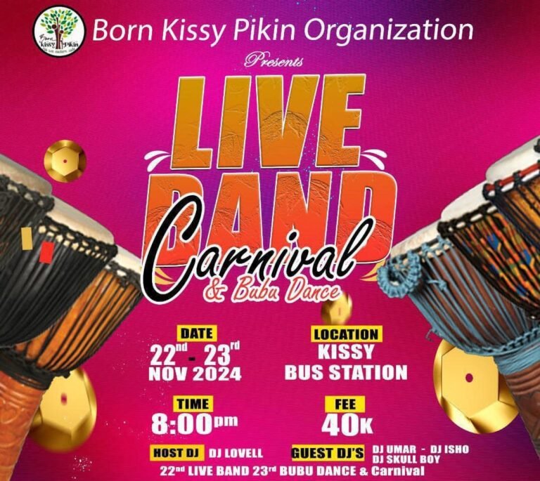 Born Kissy Pekin Organization to Celebrate 4th Edition of Live Band, Carnival and Bubu Dance