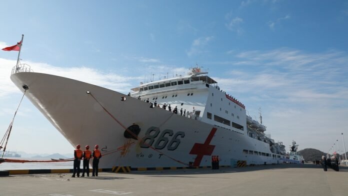 CHINA-ZHEJIANG-PEACE ARK-ARRIVAL (CN)