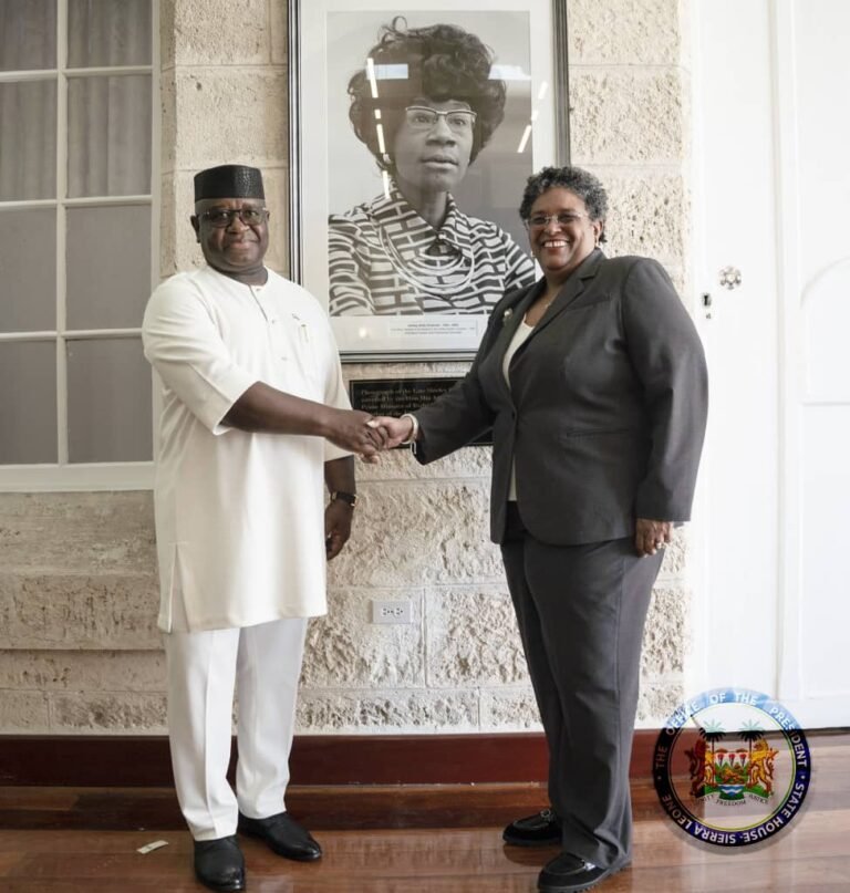 President Bio Meets Barbados Prime Minister to Strengthen Bilateral Relations