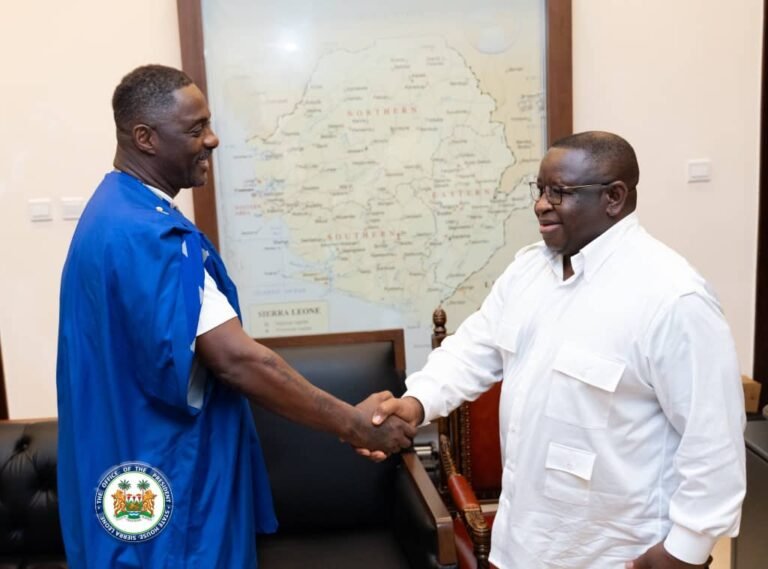 Following Landmark Agreement… President Bio Welcomes Idris Elba to Bonthe Island