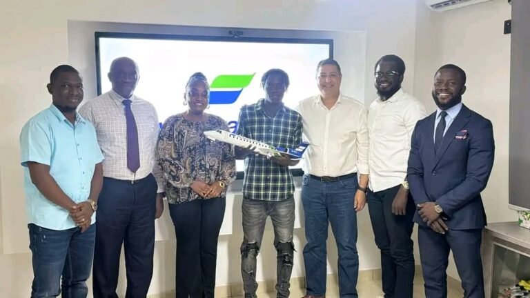 Air Sierra Leone Rewards Philip for his Autocraft Model of  Embraer-145 Aircraft