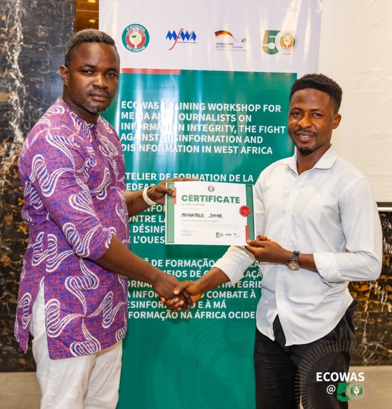 A-Z Newspaper Editor Honored for Participating in ECOWAS Training on Information Integrity