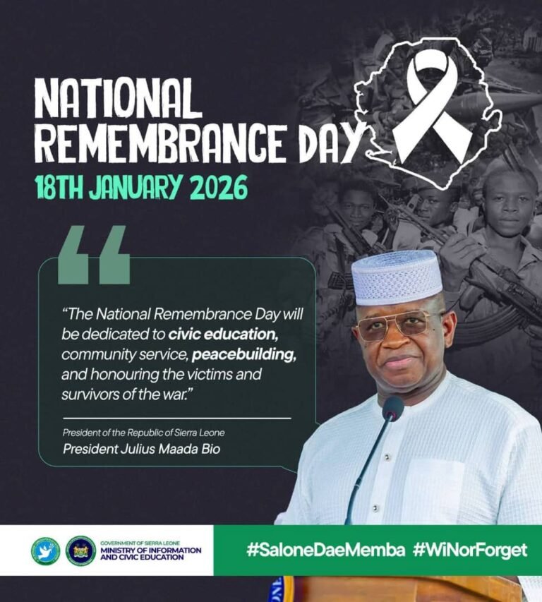 Promoting Reflection, Healing, and Unity… Sierra Leone to Observe First National Remembrance Day