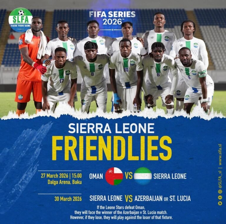 Sierra Leone Set to Participate in the Expanded Fifa Series 2026