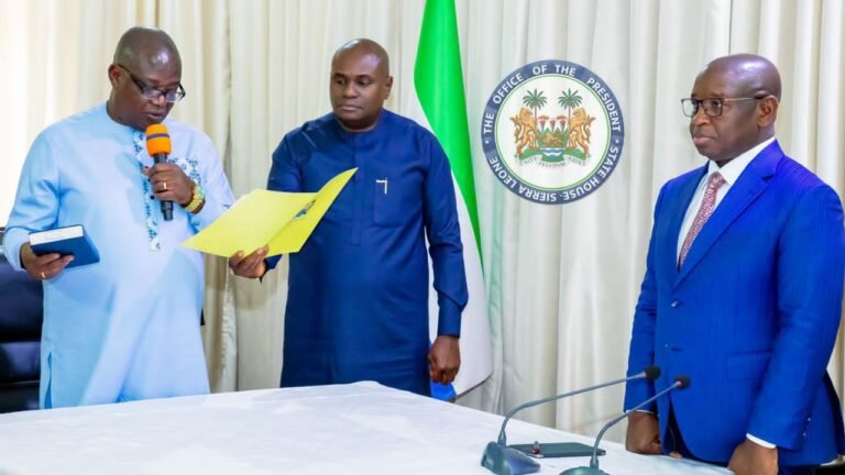 President Bio Swears in New Chief Electoral Commissioner