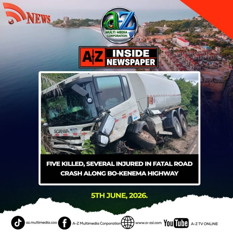 Five Killed, Several Injured in Fatal Road Crash Along Bo-Kenema Highway