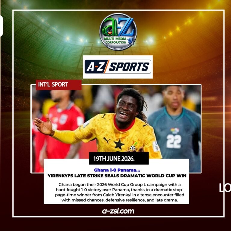 Ghana 1-0 Panama…  Yirenkyi’s Late Strike Seals Dramatic World Cup Win