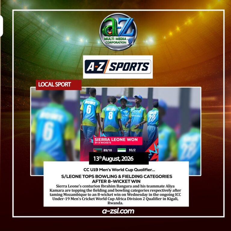CC U19 Men’s World Cup Qualifier…  Sierra Leone Tops Bowling and Fielding Categories After 8-Wicket Win