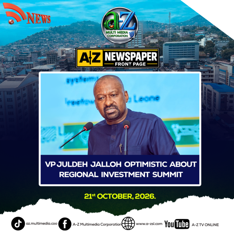 VP Juldeh Jalloh Optimistic About Regional Investment Summit