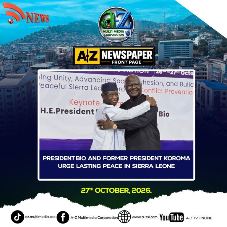 President Bio and Former President Koroma Urge Lasting Peace in Sierra Leone