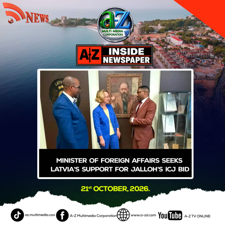 Minister of Foreign Affairs Seeks Latvia’s Support for Jalloh’s Icj Bid